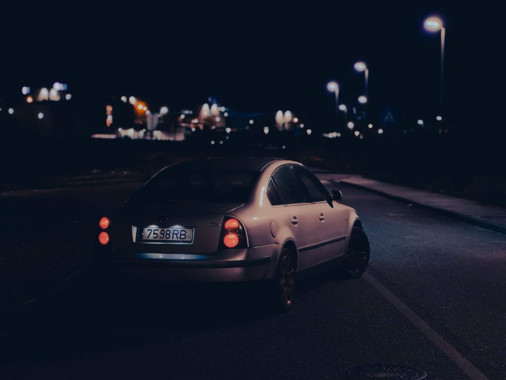 remap warrington 8 silver sedan parked at night